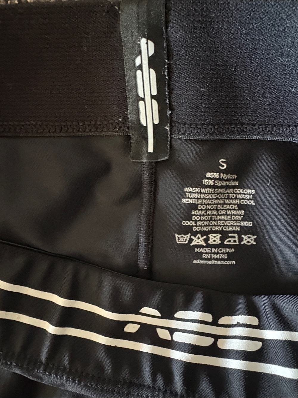Adam Selman French Cut Athletic Compression Shorts - Navy & Black - Picture 7 of 7
